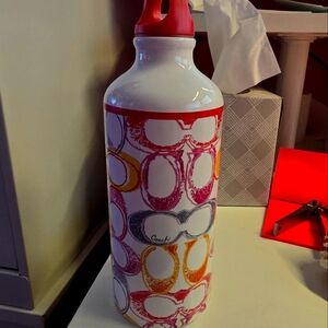 Coach water bottle scribble print
